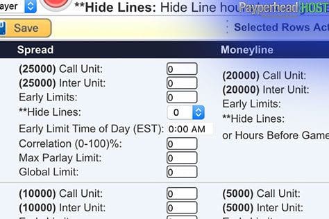 Limit max wager line from bookie backend software